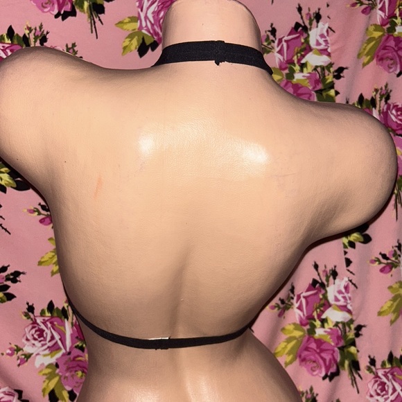 Black bra bondage harness strap elastic choker new j3 - Picture 4 of 5